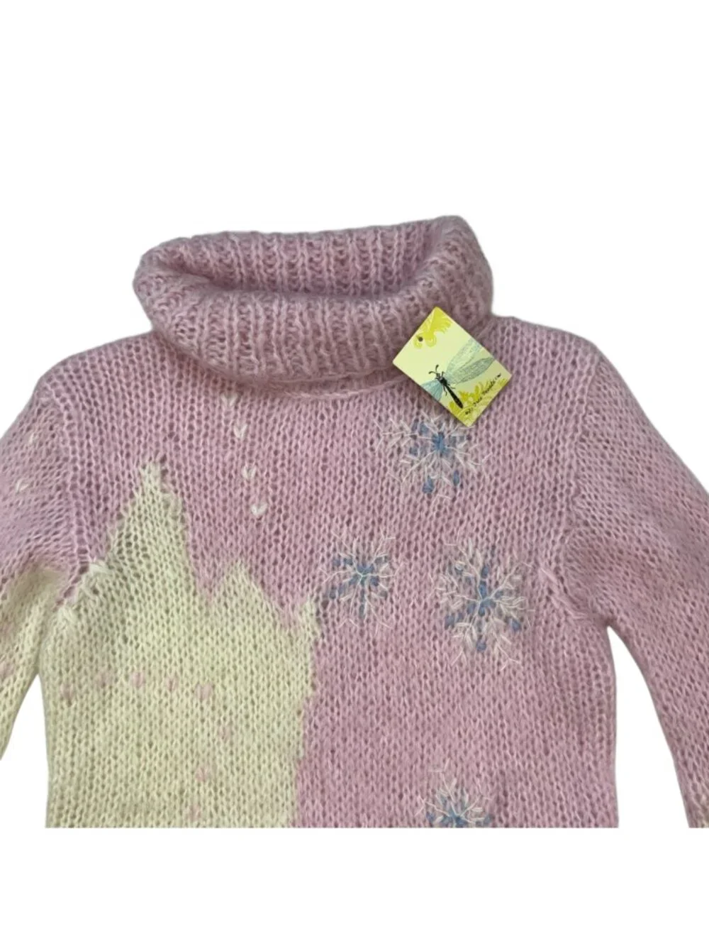 Free People Vintage Turtleneck Snowflake Sweater S Mohair NEW
